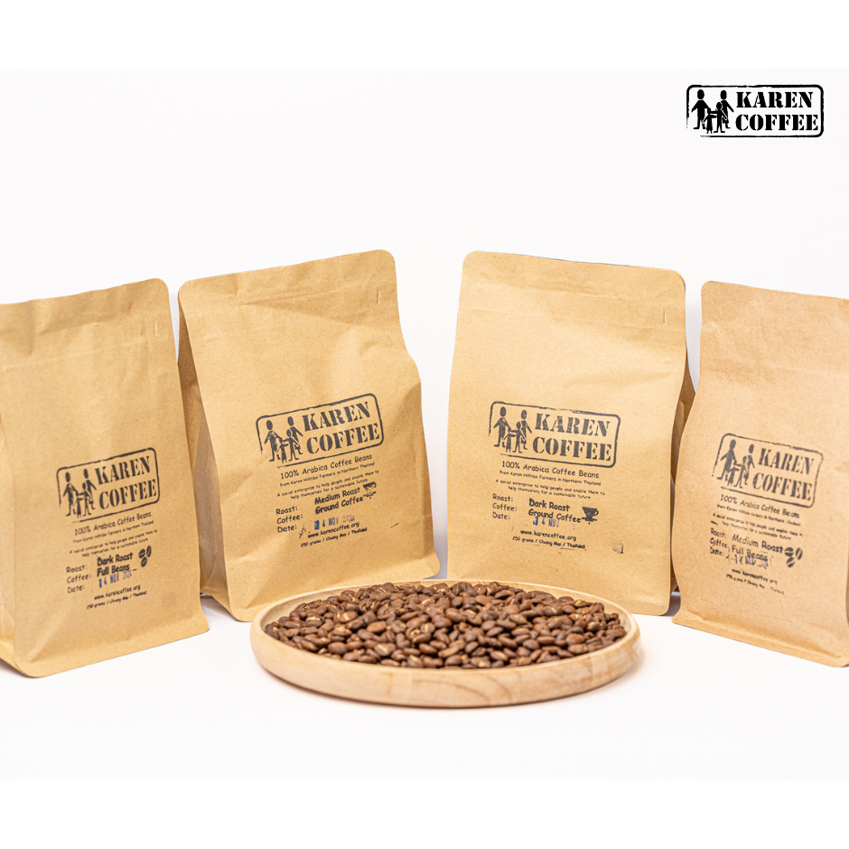 Karen Coffee 1 box (16 bags) เมล็ดกาแฟอาราบิก้าแท้ 100% 1กล่อง (16ถุง)