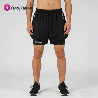 Fancy 🇹🇭พร้อมส่งในไทย🇹🇭 กางเกงกีฬาขาสั้น ไซส์ใหญ่ ผู้ชาย กางเกงว่ายน้ำกีฬา มีความยืดหยุ่นสูง สองชั้น สไตล์ใหม่