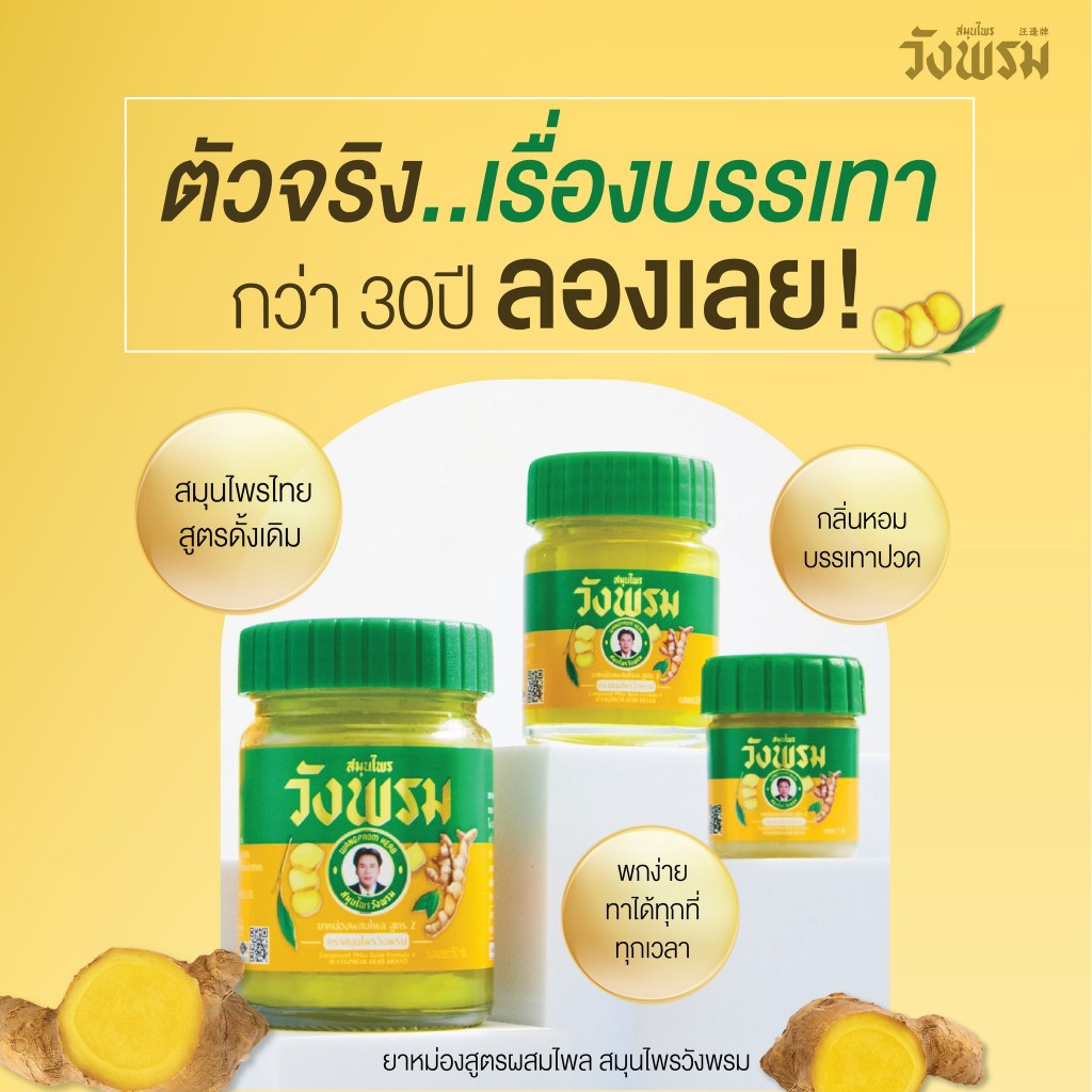 Wangpromherb สมุนไพรวังพรม ยาหม่องผสมไพล (20 กรัม) รูปที่ 3