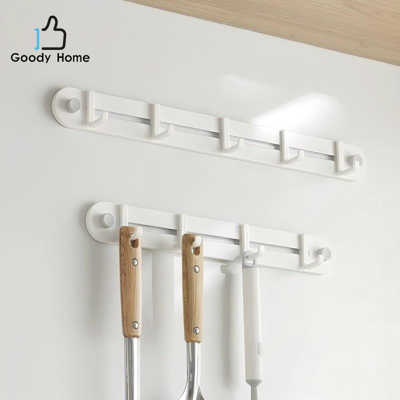 Goody Home ราวตะขอ ตะขอแขวนติดผนัง  ใช้สติ๊กเกอร์ในการติดตั้ง ติดแน่นทนทาน