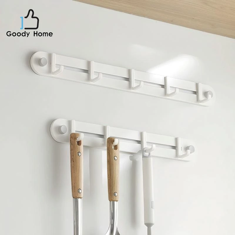 Goody Home ราวตะขอ ตะขอแขวนติดผนัง ใช้สติ๊กเกอร์ในการติดตั้ง ติดแน่นทนทาน