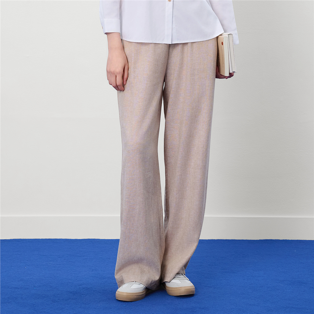 GIORDANO กางเกงขายาวผู้หญิง Women's Linen Viscose Pants 05416225