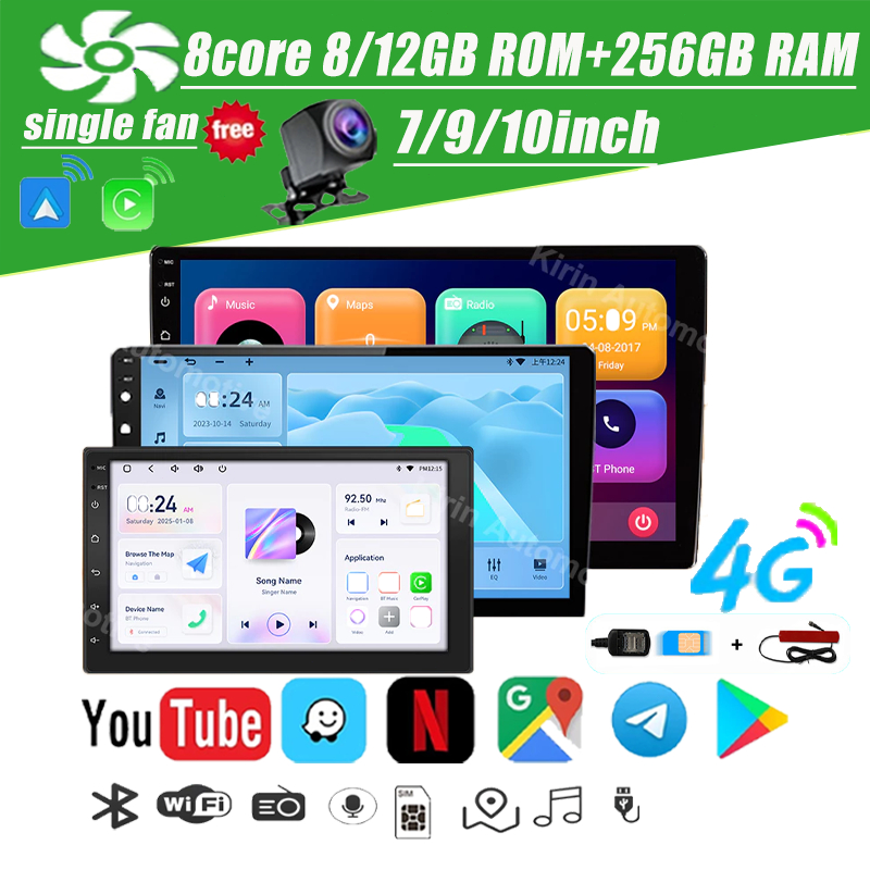ระบบทำความเย็น จอแอนดรอยด์ติดรถยนต์ [4+64/8+64/12+256G]แอนดรอยด์ DUAL FAN จอ android 15 Carplay+WIFI จอแอนดรอย7/9/10นิ้ว