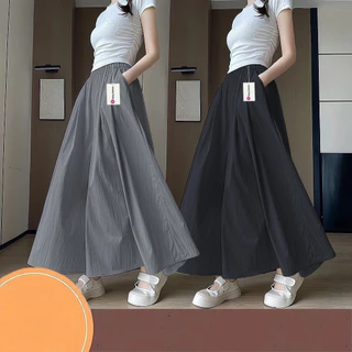 Fancy Fashion กางเกงขายาว กางเกงขาบาน และกางเกงขายาวผู้หญิง ไม่ต้องรีด มีให้เลือกสีดำ เทา และกากี มีสินค้าพร้อมส่ง