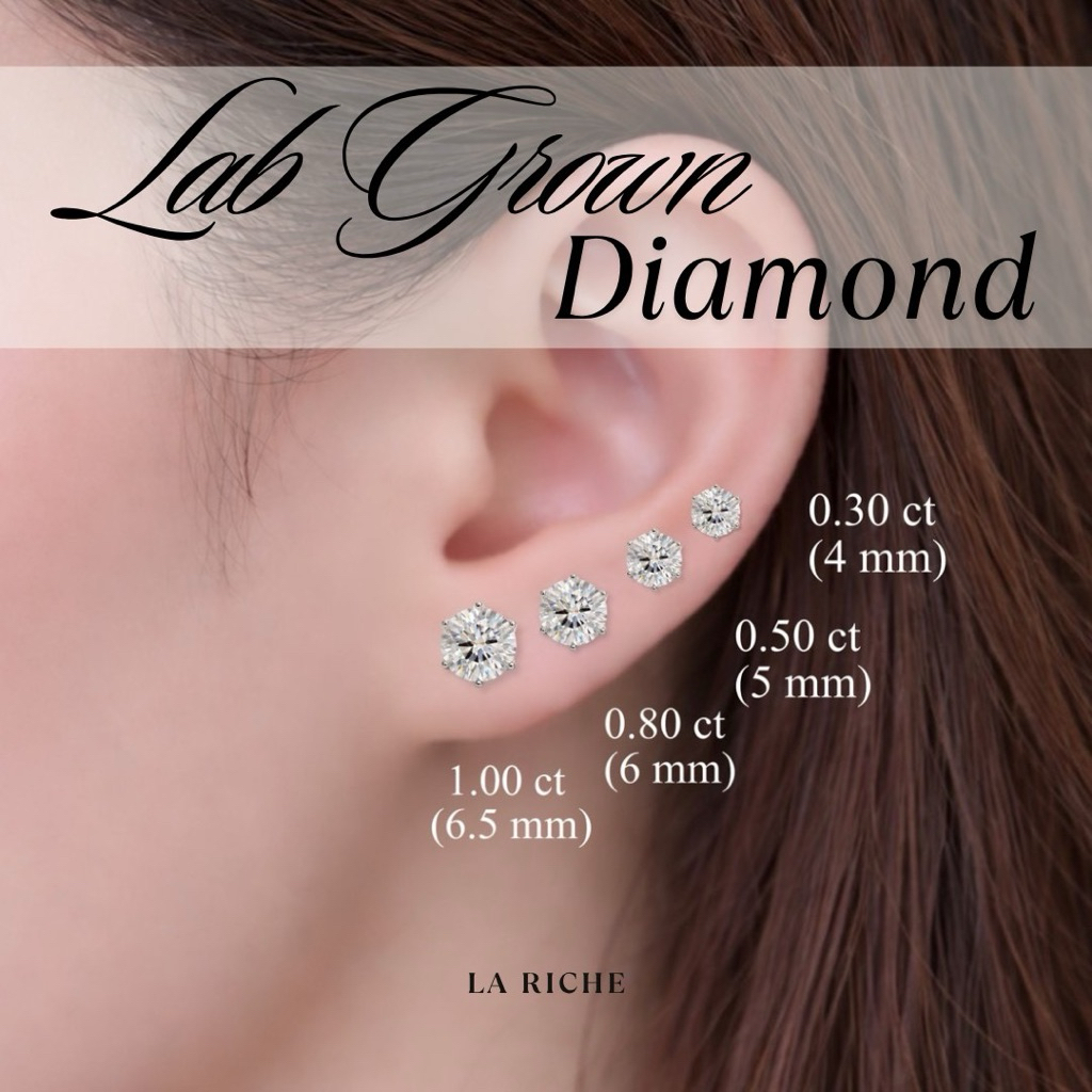 Elina ต่างหูเพชร Lab-Grown IGI (0.50ctขึ้นไป) รูปที่ 4