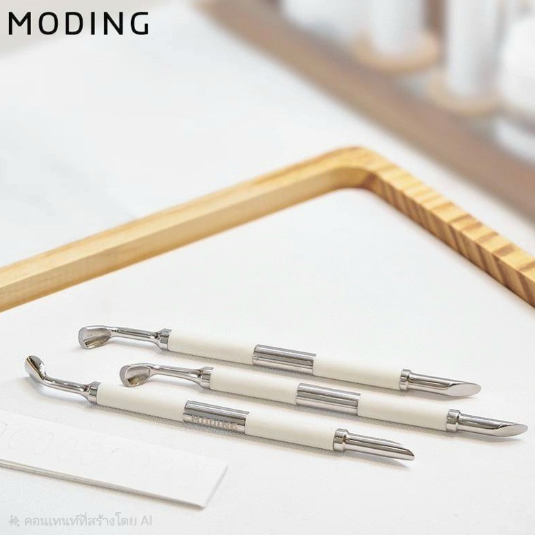 ที่ดันหนังพรีเมี่ยม MODING🇨🇳 #NP04 Nail Pusher+sand paper พุชเชอร์ 2 ด้าน พร้อมกระดาษทรายรีฟิล
