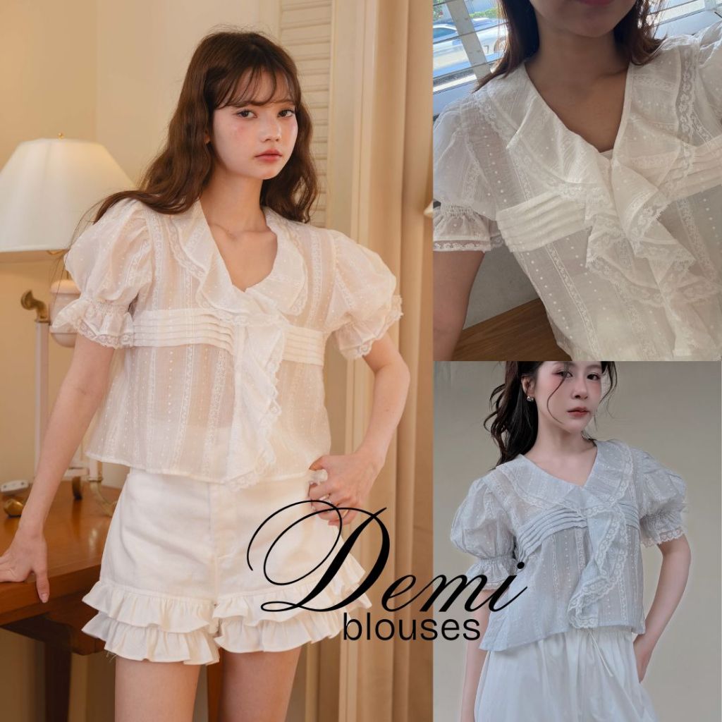 Demi blouse เสื้อเบลาส์ลูกไม้สไตล์ cottage | dressylismmm