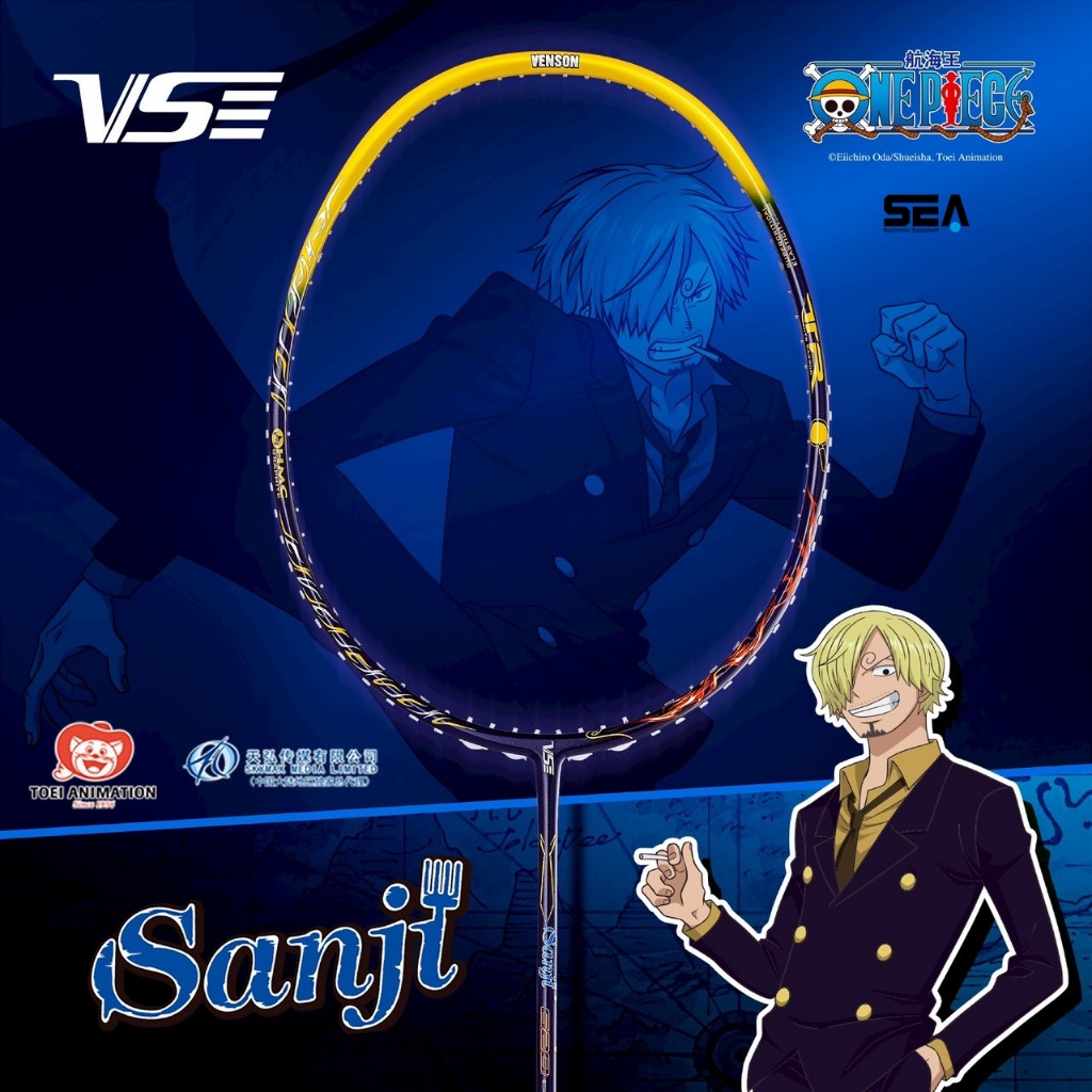 VENSON ไม้แบดมินตันรุ่น SANJI 620 VSxONE PIECE แถมเอ็นเลือกเองได้+กริปญี่ปุ่น+ซองถุงใส่ตรงรุ่น