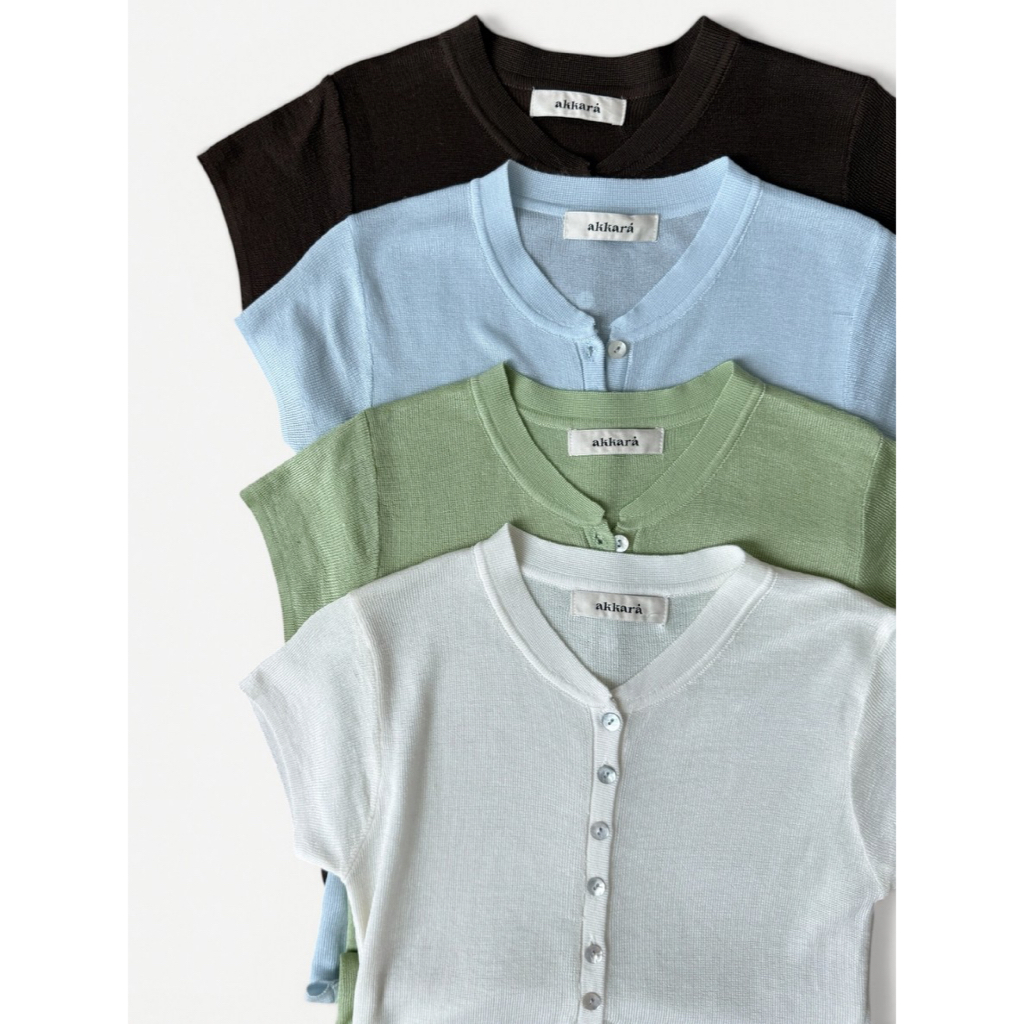 พรีออเดอร์ 10 วัน Akkara Studio - Jayden Top V2 (เจย์เดน ท็อป) เสื้อไหมพรมแขนสั้น ผ้านิ่มเด้ง