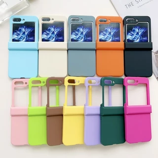พร้อมส่งจากไทย ! เคสฟลิปสีเรียบกันกระแทกดีเยี่ยม (2211) พร้อมที่กันรอยโลโก้ for Samsung Galaxy Z Flip7 Flip6 Flip5