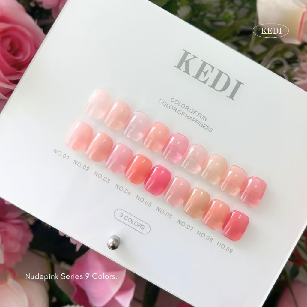 KEDI Nude Pink Series perfect gel polish 15ml สีเจลคุณภาพ โทนสีไซรัปสุขภาพดี