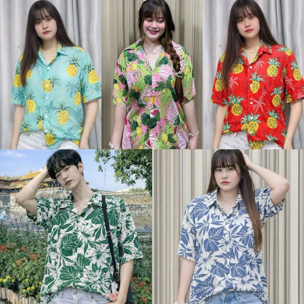 เสื้อเชิ้ตฮาวาย ผ้าสปันนิ่มพริ้ว ใส่สงกรานต์