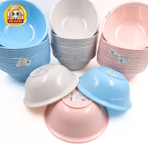 ชามก๊วยเตี๋ยว 8 นิ้ว สีพื้น ชามใส่อาหาร เมลามีน (ชุด 6 ใบ)