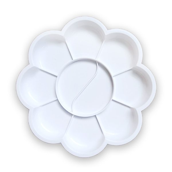 ST จานสีพลาสติกรูปดอกไม้