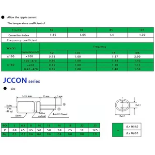 JCCON คาปา 35v 50v 63v 4700uf 6800uf 10000uf คาปาซิเตอร์35v คาปาโมแอมจิ๋ว Capacitor