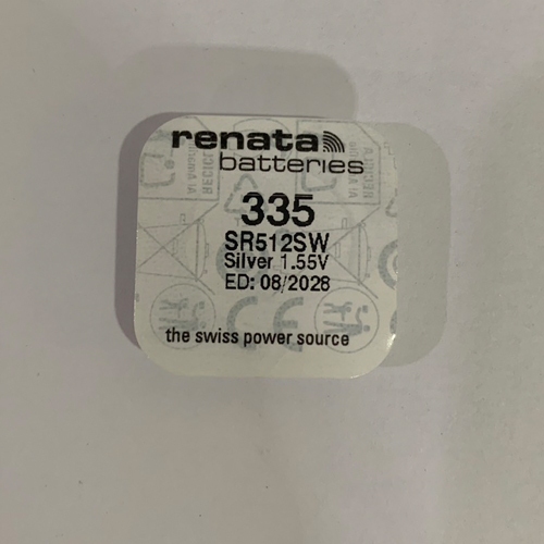 ถ่านกระดุม Renata ถ่านของแท้ 1.55V SR512SW , 335 / SR512  แบ่งจำหน่าย 1เม็ด,5เม็ด