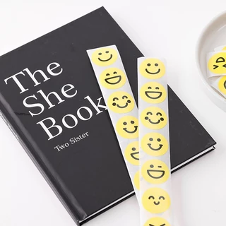 [พร้อมส่ง🇹🇭] สติ๊กเกอร์ (ม้วน490ดวง) Yellow Smile ขนาด 1 นิ้ว