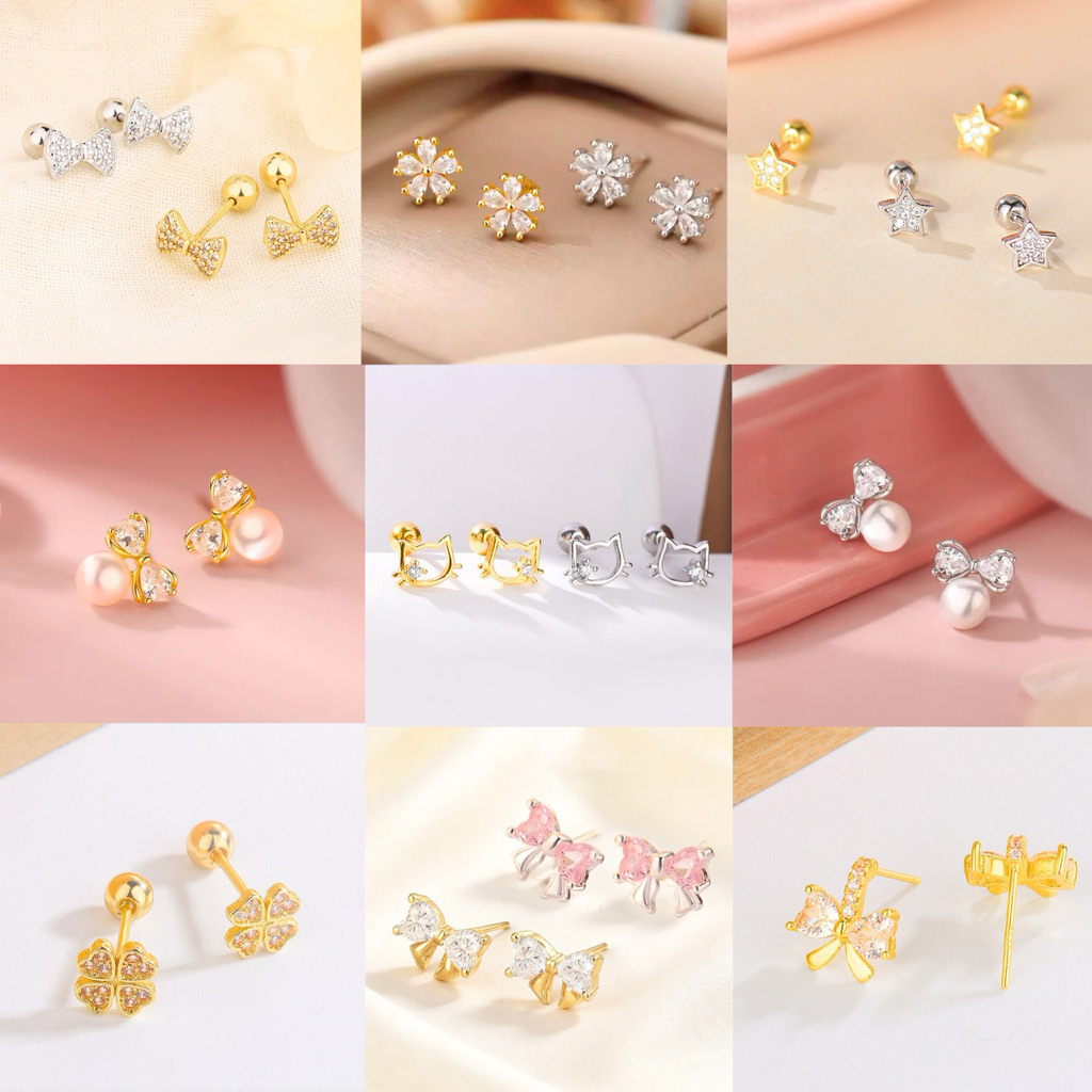 [⚡️ลดเพิ่ม 30% เก็บโค้ดหน้าร้าน] 1คู่ ต่างหู (วัสดุอย่างดี ไม่ลอกดำ แพ้ง่ายใส่ได้) CN Jewelry