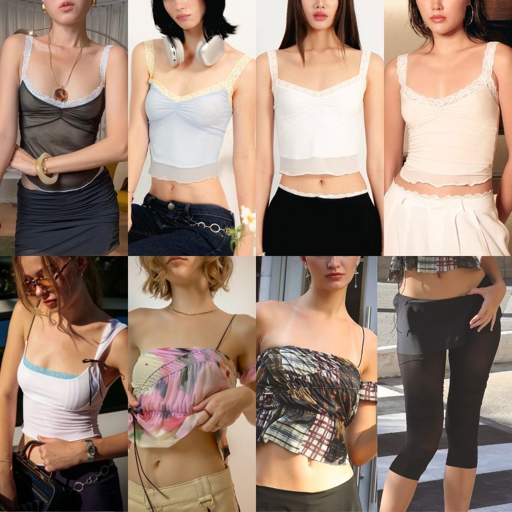 Try_yorata | Blursday Michelin top, Mini lettuce top, Blue lace, Legging Skants เสื้อกล้าม เสื้อครอป