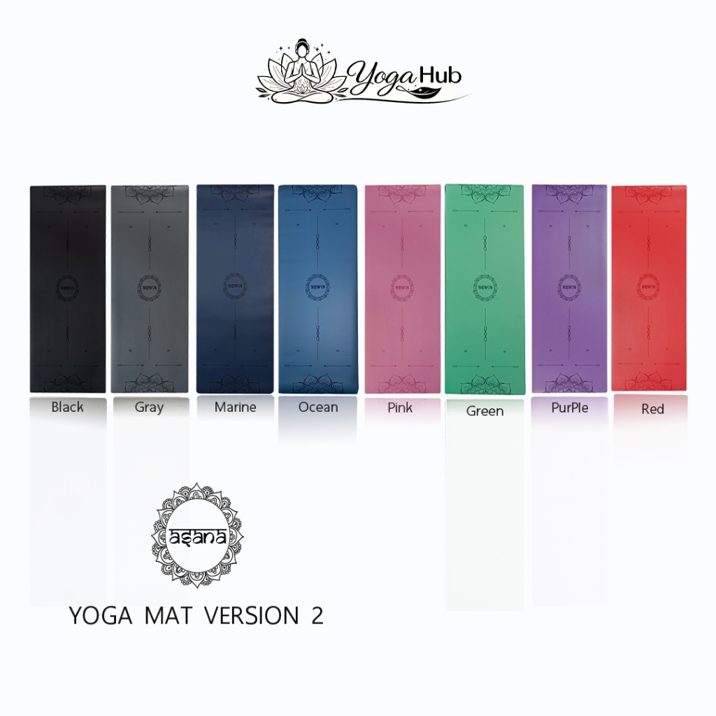 ASANA VERSION 2 NON-SLIP YOGA MAT 5mm - เสื่อโยคะกันลื่น หนึบทั้งตอนมือแห้งและมีเหงื่อ ( ส่งฟรี )