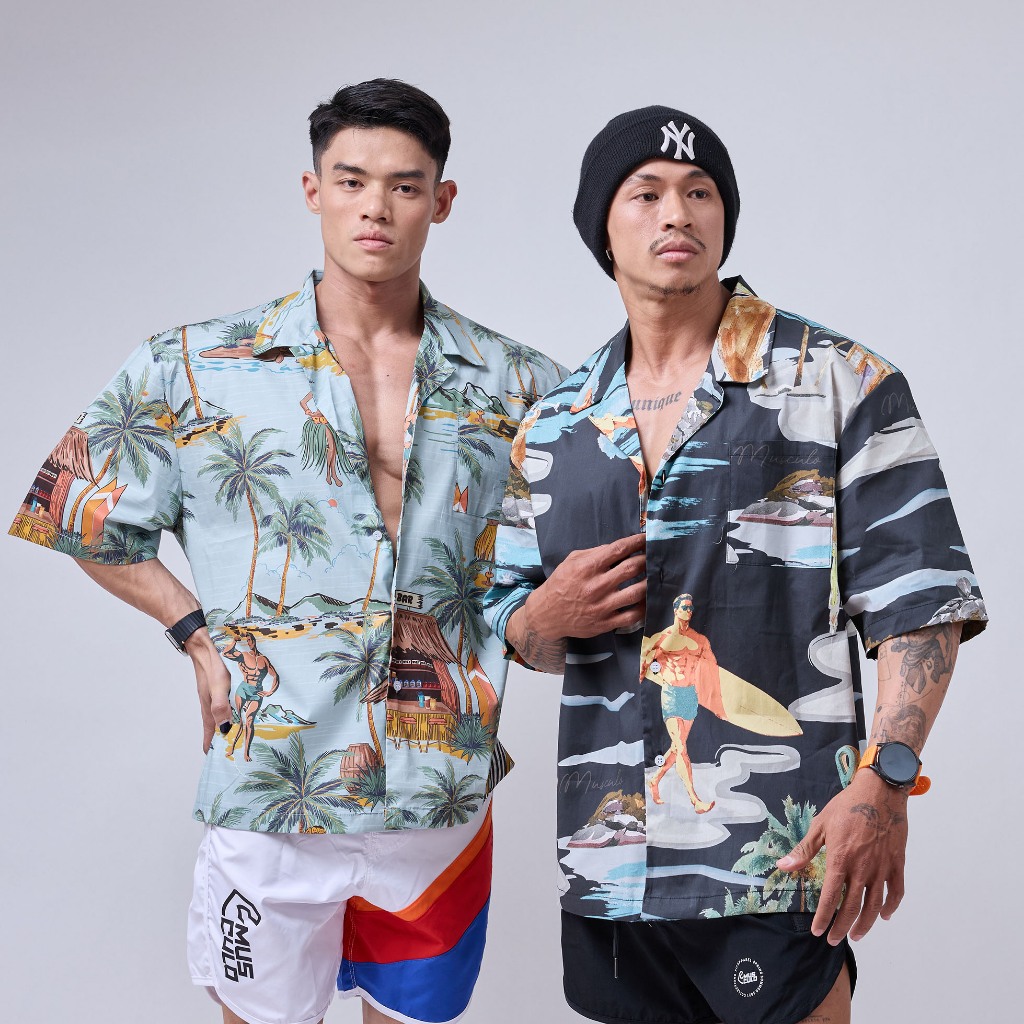 Musculo เสื้อฮาวายลายนักกล้าม