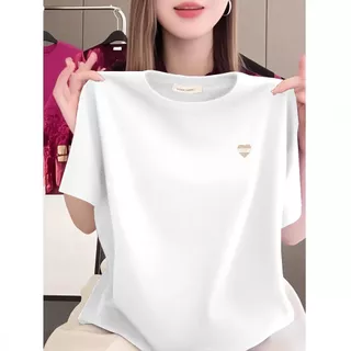 เสื้อยืดแขนสั้นสำหรับผู้หญิง คอลเลคชั่นฤดูร้อนปี 2026 ทรงหลวม ไซส์ใหญ่ คอกลม พิมพ์ลาย สไตล์ลำลอง อเนกประสงค์ ช่วยให้ดูผอ