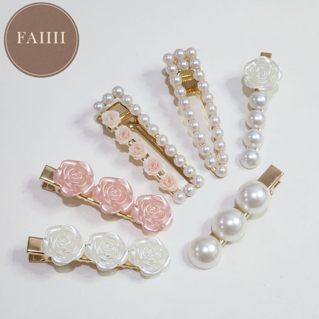พร้อมส่ง🛵 กิ๊บติดผมไข่มุก ดอกไม้ 🌸 ( 1ชิ้น )