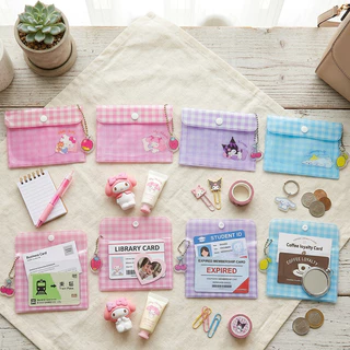 กระเป๋าใส่เหรียญ การ์ด หรือบัตรต่างๆ ลายลิขสิทธิ์แท้ Sanrio ขนาด 11.5x8 cm รุ่น 011 Kitty, Melody, Kuromi, Cinnamoroll