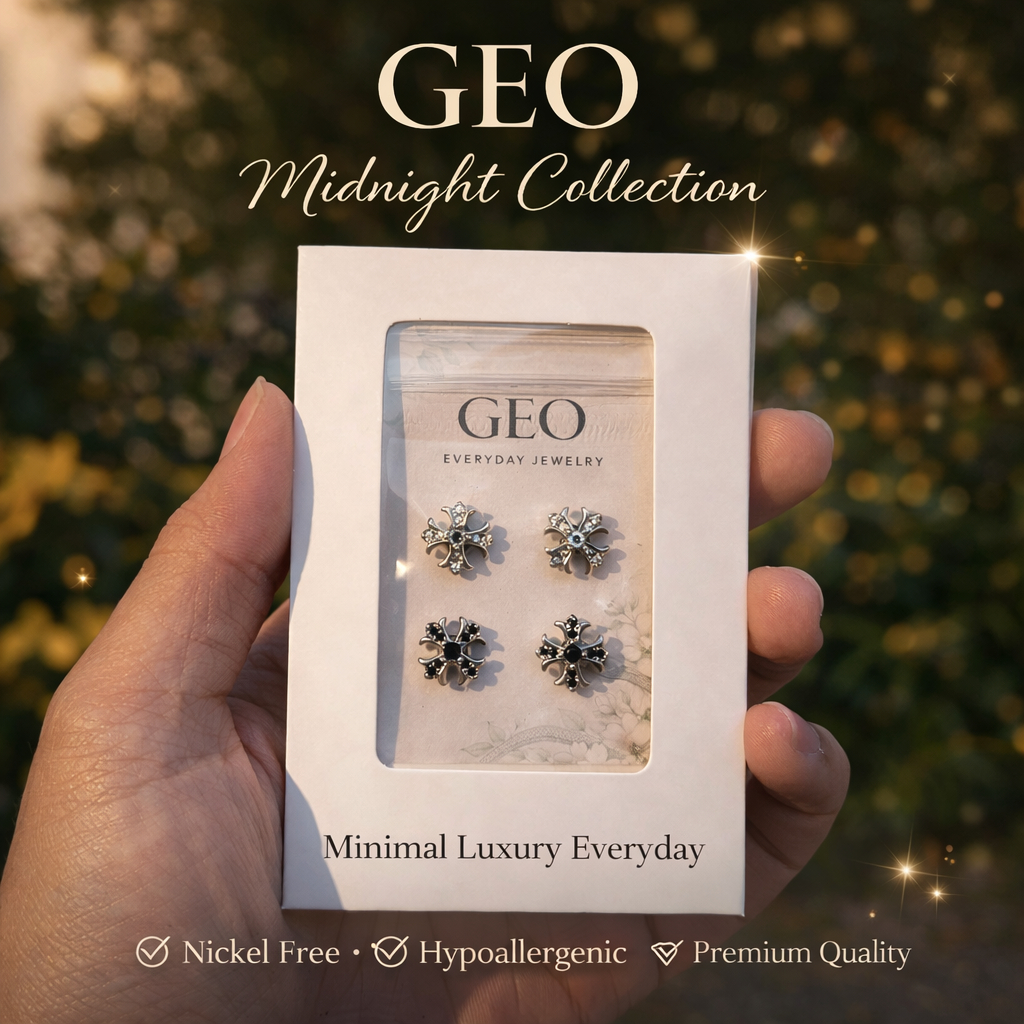 ต่างหูแม่เหล็ก GEO – Midnight Collection Black Diamond Edition