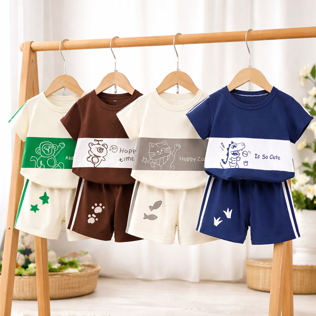ชุดเสื้อเด็ก เเฟชั้นเด็ก เซ็ท2ชิ้น ใส่เที่ยวสวยมาก เหมาะกับอายุ1-4ปี