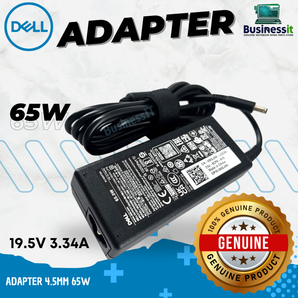 Adapter Dell Inspiron 5370 65W MGJN9 G4G24 4.5 mm สายชาร์จ Dell แท้ ศูนย์ Dell Thailand