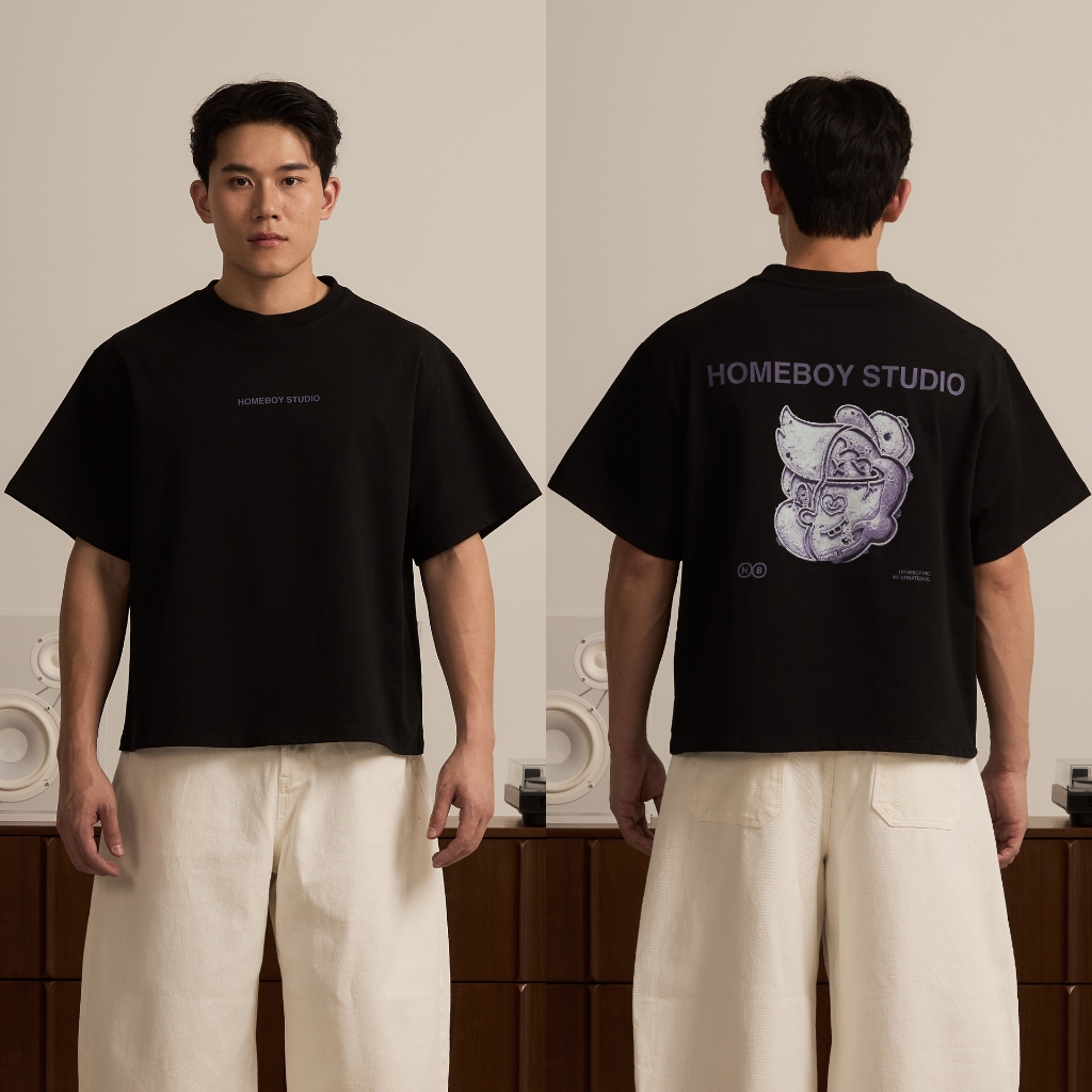 HOMEBOY เสื้อBOXY  HB.MAX.COOKIES.HEAD.BOXY   คอตตอน100% ใส่ได้ทุกวัน