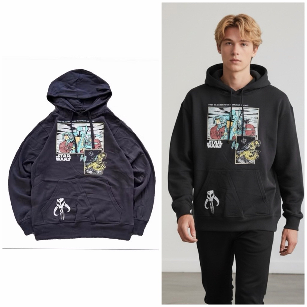 STAR WARS HOODIE เสื้อฮู้ด Star Wars สเวตเตอร์ ▪️ StarWars ▪️สตาร์ วอร์ส ▪️สีดำ งานแท้ 💯% (TS235)