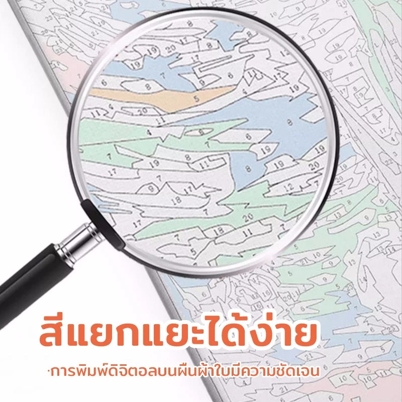 Chokdee ระบายสีตามตัวเลข 20*20 ซม มีสี+พู่กัน ภาพวาดตกแต่งอะคริลิค ภาพวาดสีน้ำมันดิจิตอล ของขวัญ DIY thumbnail 6