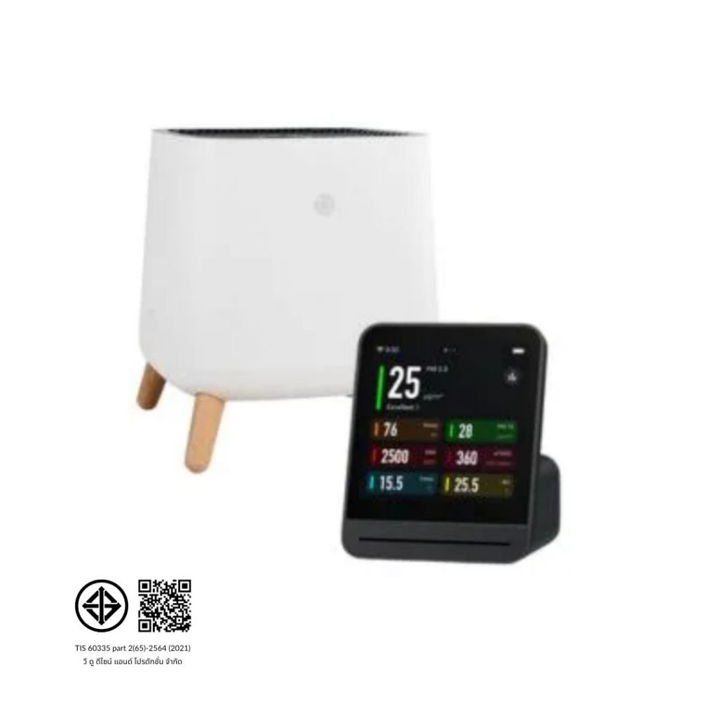 เครื่องฟอกอากาศ Sqair + เครื่องวัดคุณภาพอากาศ Qingping Pro