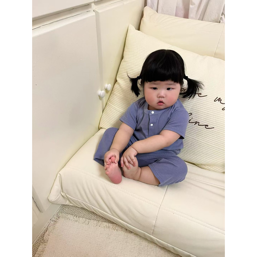 ชุดเซ็ตเด็ก มินิมอล MarMar (เสื้อแขนสั้น+กางเกงขายาว) ผ้านุ่ม ใส่สบาย ไม่ร้อน