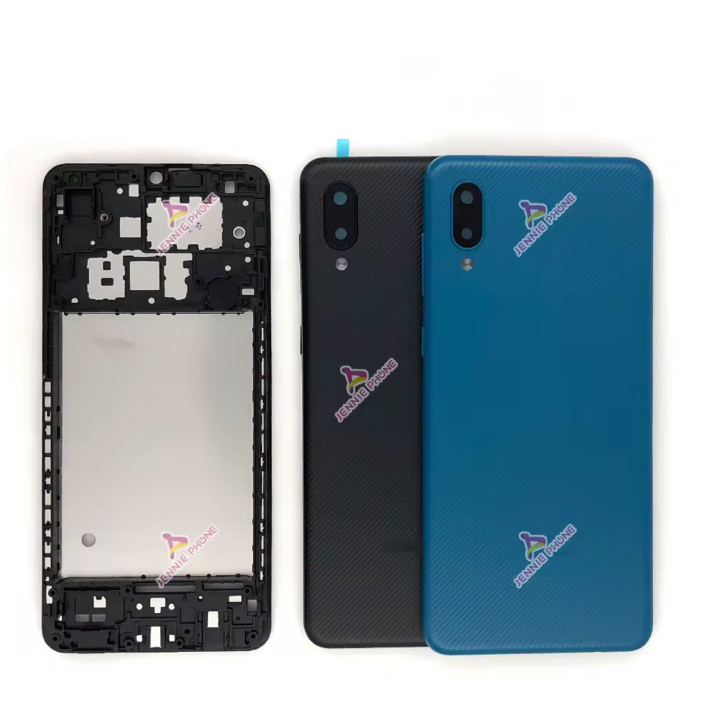 บอดี้ Samsung A02 เคสกลางพร้อมฝาหลัง ใหม่ (แถมเลนส์กล้อง+ปุ่ม) อะไหล่บอดี้