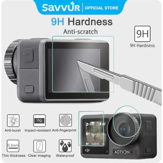 Savvur กระจกกันรอย Telesin สำหรับ DJI Action 4/5 Pro ชุดฟิล์มป้องกันเต็มรูปแบบ