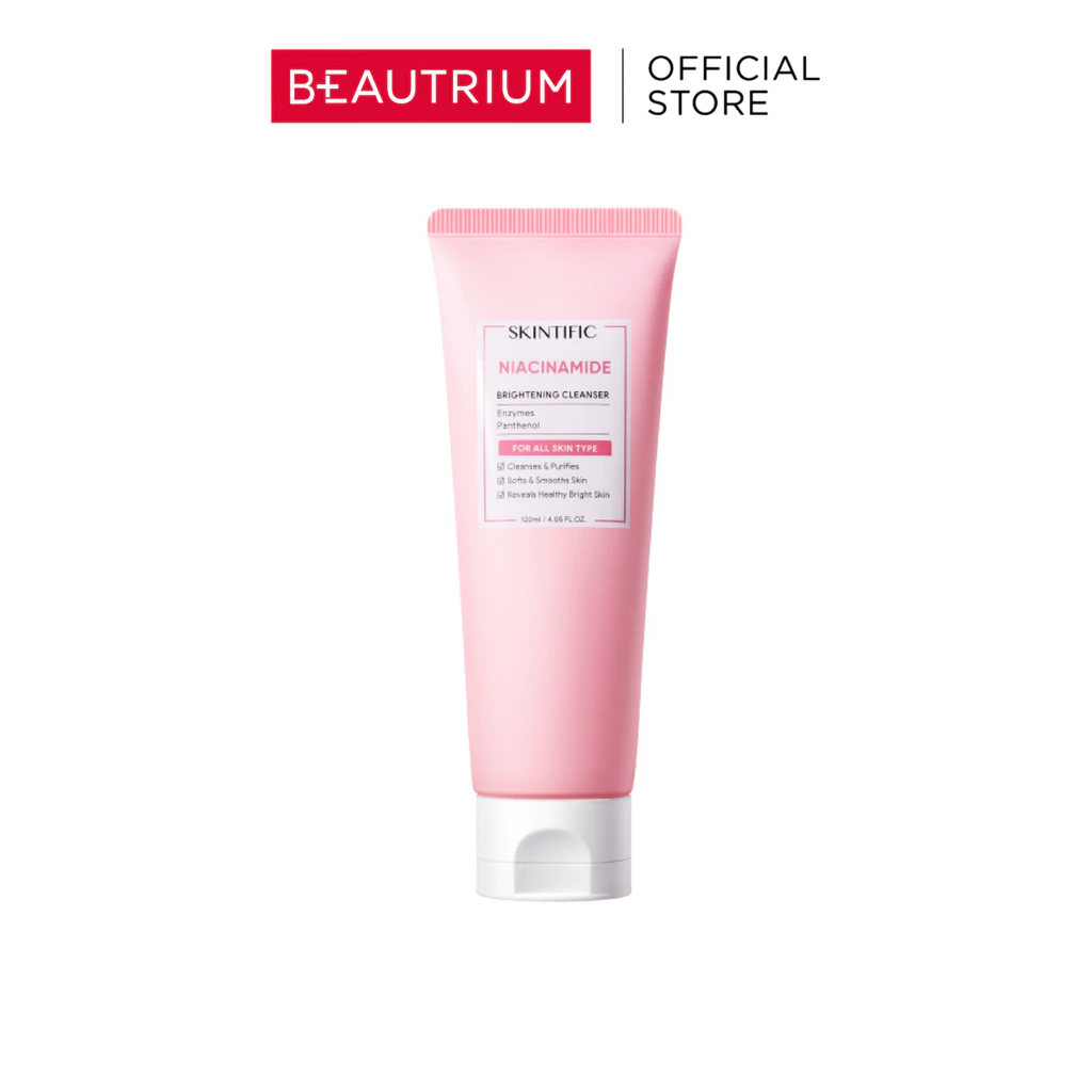 SKINTIFIC Niacinamide Brightening Cleanser ผลิตภัณฑ์ทำความสะอาดผิวหน้า 120ml