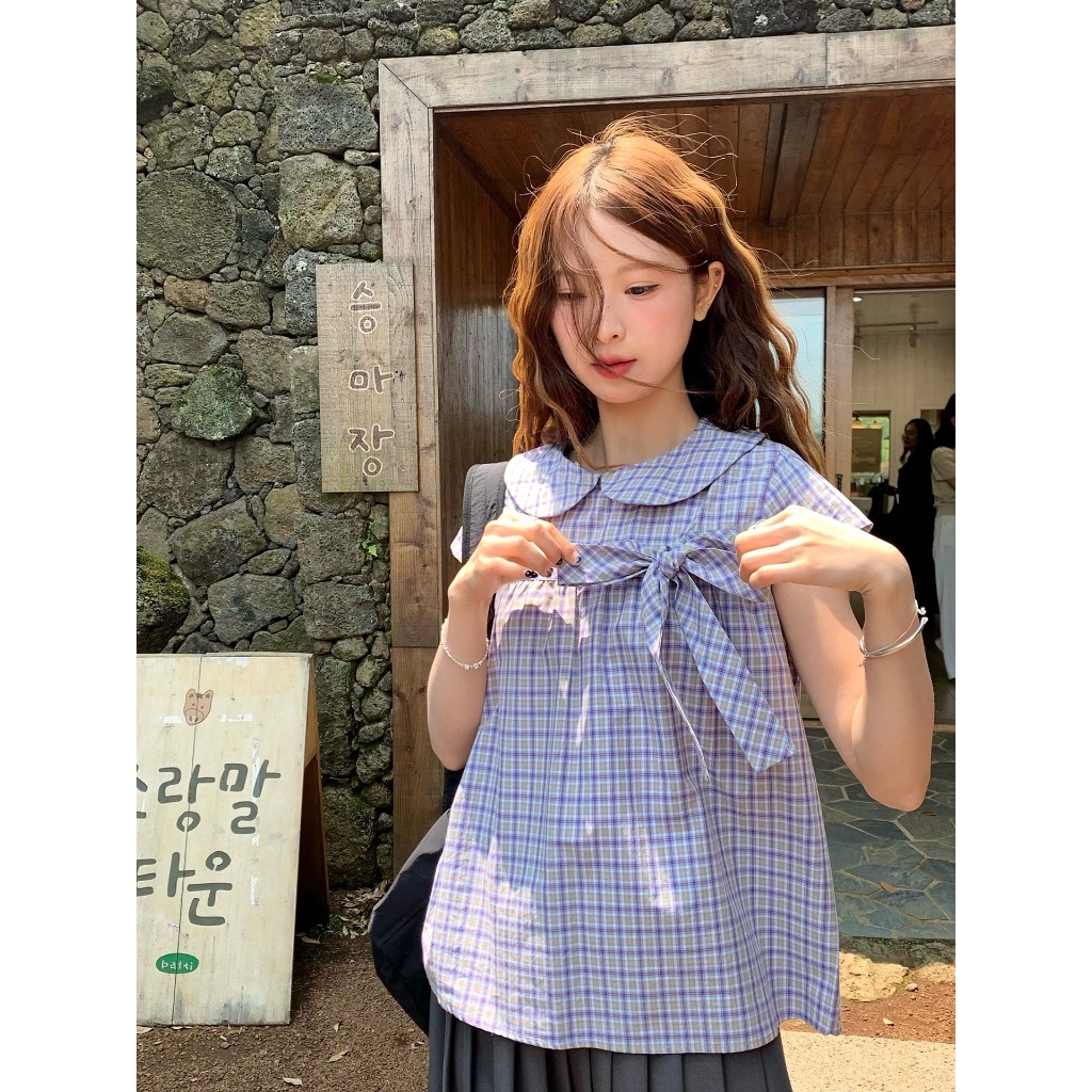 Somedays l 🐰Juyeon Blouse เสื้อสไตล์ซาวาโกะเกิร์ล ดีเทลผูกโบว์ลูกคุณหนูขั้นสุด