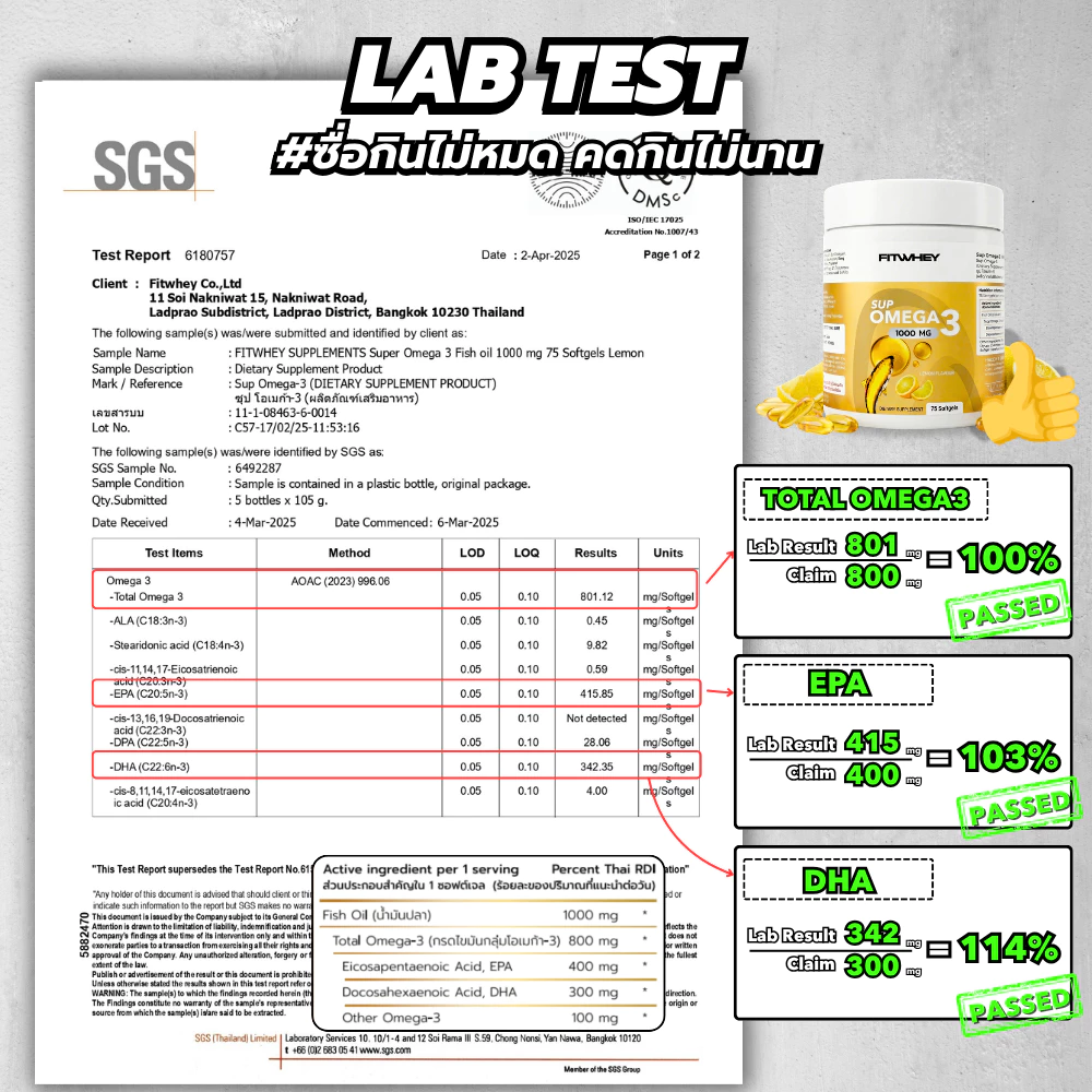 FITWHEY SUPPLEMENTS SUPER OMEGA 3 | (EPA 400 MG. | DHA 300 MG.) thumbnail 7