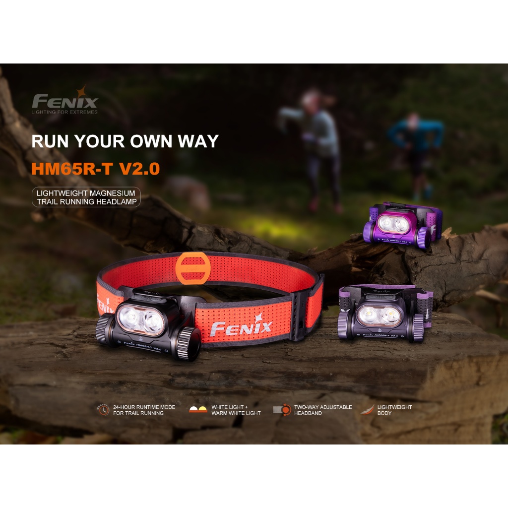 Fenix HM65R-T V2.0 LIGHTWEIGHT MAGNESIUM TRAIL RUNNING HEADLAMP สินค้าตัวแทนในไทยประกัน 3ปี
