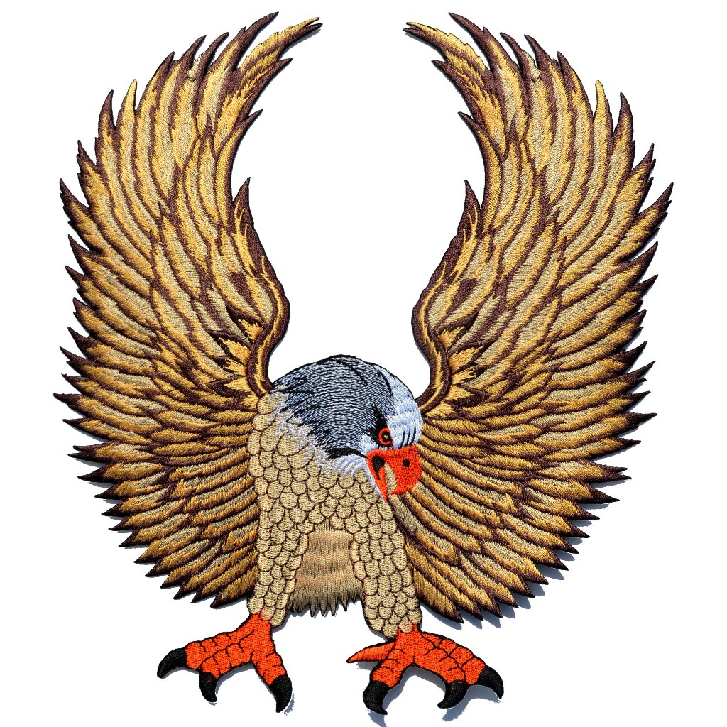 Eagle Big XL 9.5 x 10.63 inches embroidered applique heat transfer iron-on patch