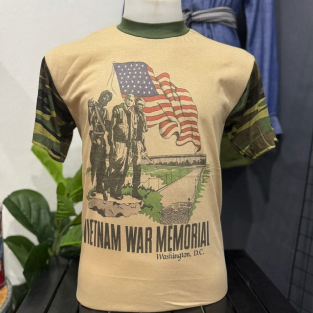 เสื้อยืดแขนต่อทหาร ผ้าบางปากีสกรีนจม ป้ายUSA ผ้านิ่มใส่สบาย