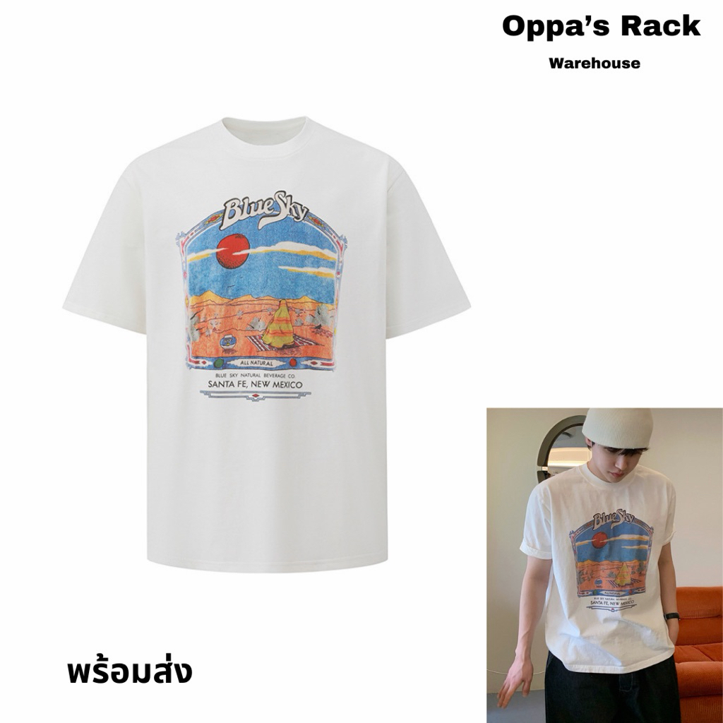 เสื้อยืดแขนสั้นสีขาวสกรีนลายรุ่น New Mexico