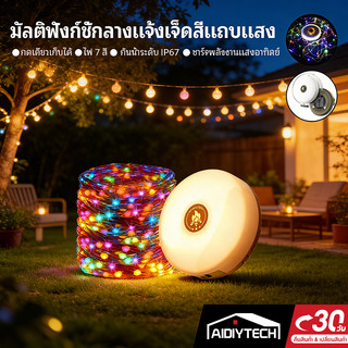 AIDIYTECH ไฟแคมป์สำหรับ เส้นไฟ LED 5โหมดแสงไฟ เหมาะ แคมปิ้ง ตกแต่งเต็นท์ ตกแต่งคริสต์มาส ตกแต่งงานปาร์ตี้