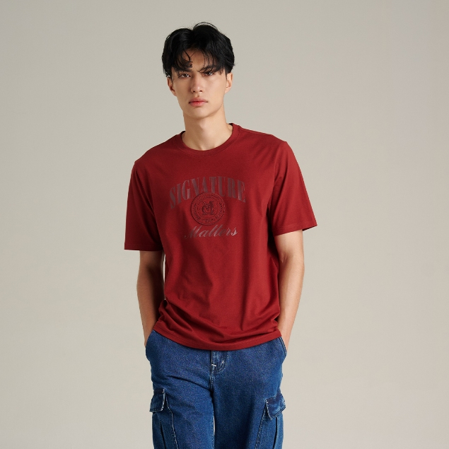 Mc JEANS (แม็คยีนส์) เสื้อยืดผู้ชาย เสื้อยืดแขนสั้น ทรงเรกูลาร์ Regular Fit T-Shirt มีให้เลือก 2 สี MTSZD53