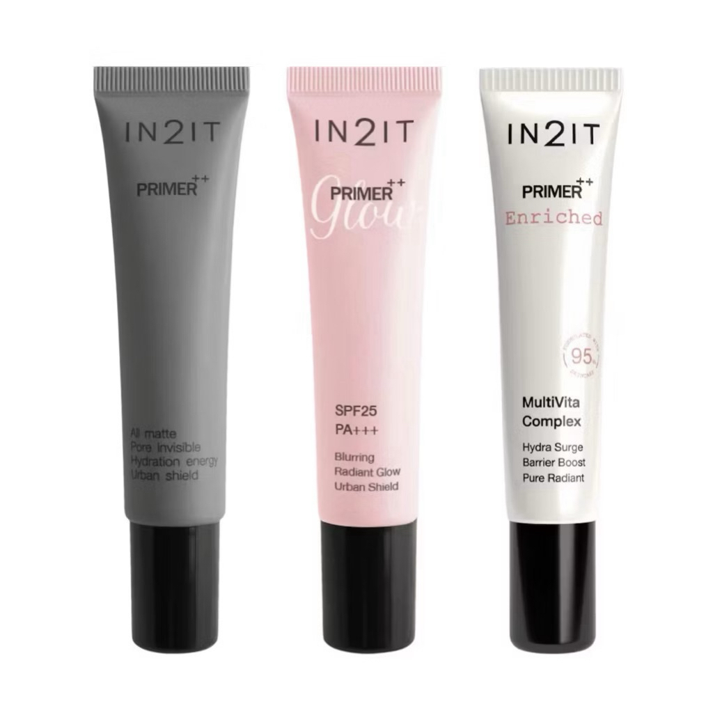 #ไพรเมอร์ IN2IT เนื้อกำมะหยี่ Primer++ PMP สูตร Matte & สูตร Glow (หลอด 15 g. /หลอดเล็ก 3g.)
