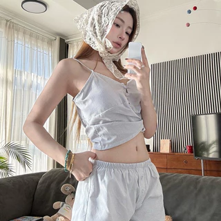 SexyGirl🩵🩵ชุดนอนสำหรับผู้หญิง ชุดนอนลายทาง 2 ชิ้น สองสี ทรงหลวม สวมใส่สบาย จัดส่งจากประเทศไทย.