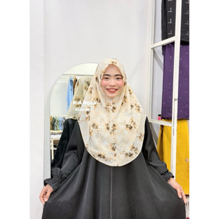 ฮิญาบสวมสำเร็จชีฟอง ทรงโค้ง หลังนางฟ้า ขนาดหลาสกู